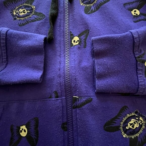 Disney Parks Womens M Hoodie Jacket Purple Minnie Mouse Haunted Mansion Bows - Picture 10 of 15